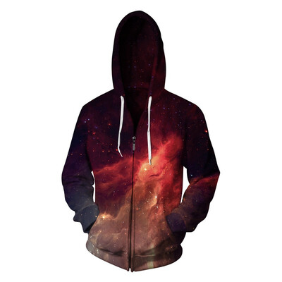

Aowofs New Mens 3D Printed Zipper Hoodies Womens Hooded Sweater Suede Inside BLL022