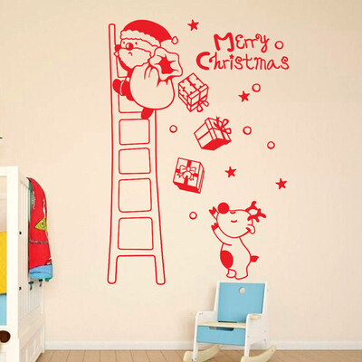 

〖Follure〗Wall Window Stickers Santa Claus Christmas Xmas Vinyl Art Decoration Decals