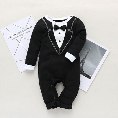 

Newborn Baby Boy Romper Jumpsuit Outfits Gentleman Tie Cute Clothes Outfits