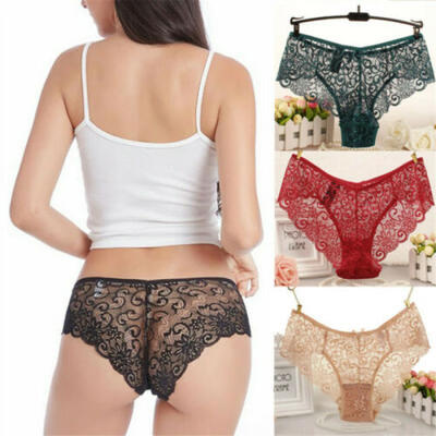 

SUNSIOM Womens Lace Briefs Pants Knickers Underwear Low Waist Stretch Underpants