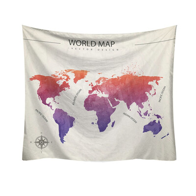 

Toponeto Fashion Tapestry Colorful World Map Style Decorative Tapestry Home Decor