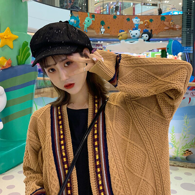 

Net red hat lady autumn&winter wicker velvet octagonal hat Japanese British retro painter hat Korean version of the casual cap