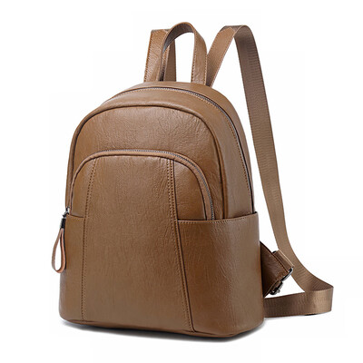 

Womens bag sleek minimalist pu soft leather shell shoulder bag female multi-function backpack