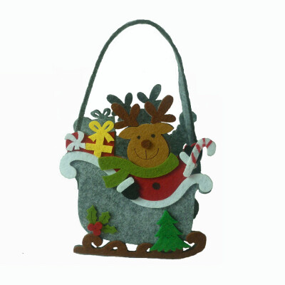 

Siaonvr Christmas Sled Shape Portable Candy Bag Cartoon Deer Pattern Gift Bag Snowman