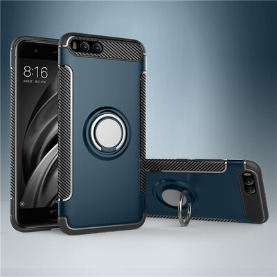 

Back Cover For Xiaomi Mi 6 Mi6 Case Car Holder Stand Hard PC Silicon Ring Suction Bracket Celulars Fecoprior