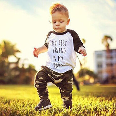 

Newborn Infant Baby Boy Letter T shirt TopsCamouflage Pants Outfits Clothes Set