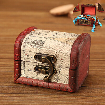 

JPGIF Jewelry Box Vintage Wood Handmade Box With Mini Metal Lock For Storing Jewelry Treasure Pearl