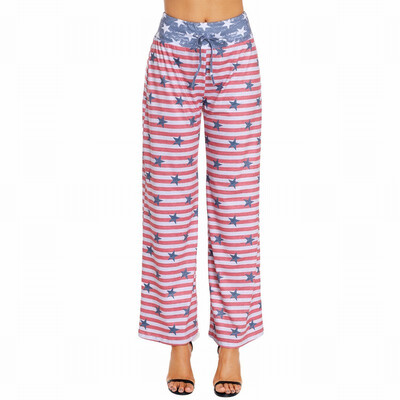 

Womens Star Print Waist Bandage Casual Leggings