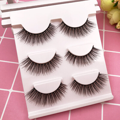 

Gobestart Real 3D Soft Long Natural Eye Lashes Makeup Thick False Eyelash Extension