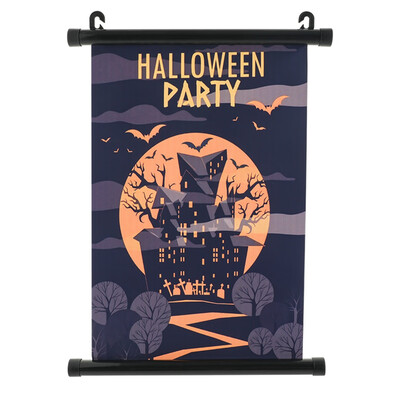 

Sweet&rro17 Helloween Horror Waterproof Wall Scroll Hanging Poster Wall Art Mural Home Room Decor