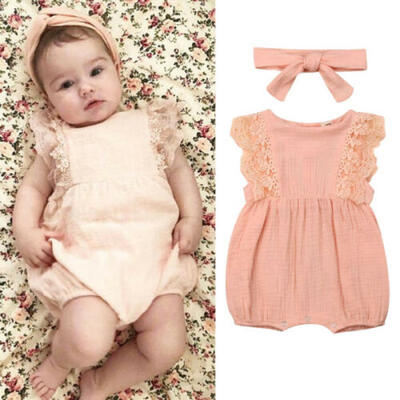 

Newborn Kids Baby Girls Cotton Romper Bodysuit Jumpsuit Outfits Clothes 0-24M