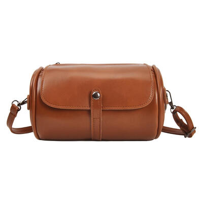 

Vintage PU Leather Shoulder Packs Solid Color Women Men Crossbody Bags