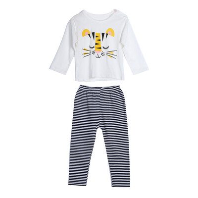 

2pcs Baby Kids Cartoon Monkey Long Sleeve Shirt Tops Striped Pants Outfit