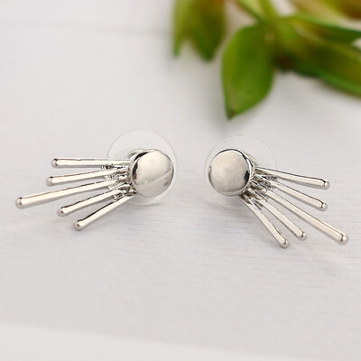 

E774 Korean Jewelry Zircon Heart Crystal Flower Stud Earrings For Women Fashion Double Sides Gold Silver Color Statement Jewelry