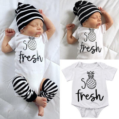

Newborn Infant Baby Boy Girls Pineapple Bodysuit Romper Jumpsuit Clothes Outfits