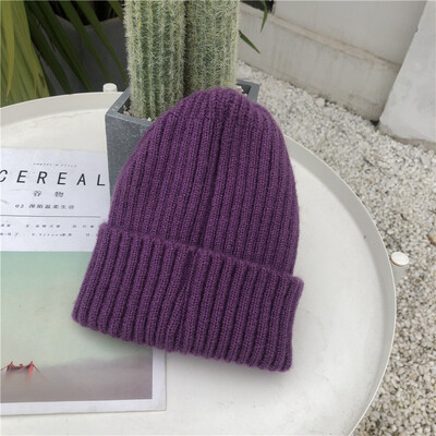 

Hat Womens Korean version wool hat autumn&winter Mohair hat outdoor warm knitting Pullover student hat wholesale