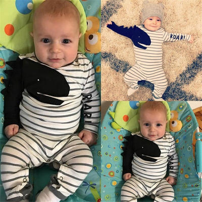 

Newborn Infant Baby Boy Girl Dinosaur Romper Bodysuit Jumpsuit Outfits Set Clothes Hooded Romper Jumpsuit Outfits Clothes