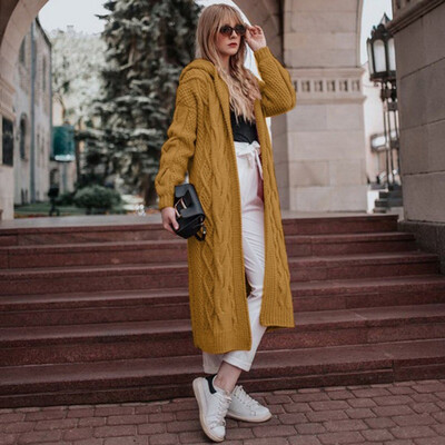 

Roseonmyhand Women Casual Long Sleeve Stripe Sweater Cardigan Coat With Pockets