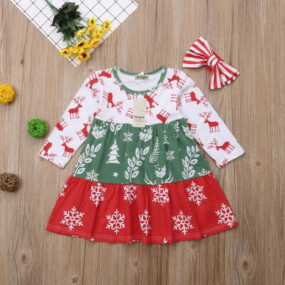 

Stock Princess Kids Baby Girl Dress Christmas Party Pageant Gown Formal Dress