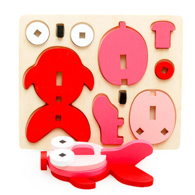 

Gotoamei Montessori Mini 3D Puzzle Kids Educational Funny Toy Wooden Colorful Jigsaw Gift