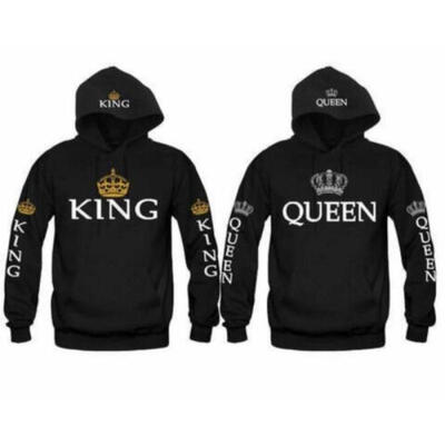 

King &Queen Matching Couple Hoodies Love Matching His&Her Fleece shirts Tops