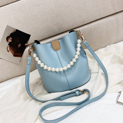 

Summer pearl portable casual large capacity bucket bag female 2019 new wave wild single shoulder fashion Messenger bag