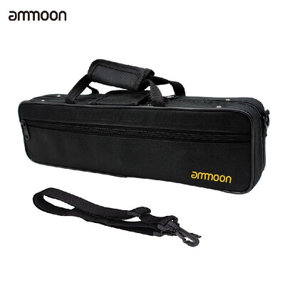 

ammoon 16 Holes C Flute Case Gig Bag Backpack Box Water-resistant 600D Foam Cotton Padding with Adjustable Single Shoulder Strap