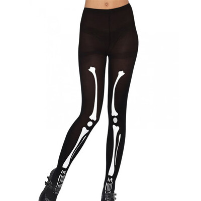 

New Stylish Super-affordable Cosplay Halloween Print Skeleton Rompers Bone Gloves Cuff Stockings