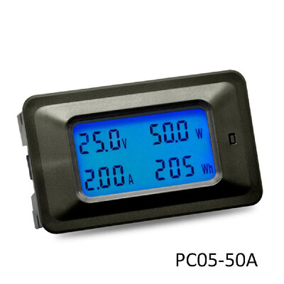 

PC05-50A LCD DC 8-100V Current Power Energy Meter Tester 50A 4 IN1 Digital Voltmeter Ammeter