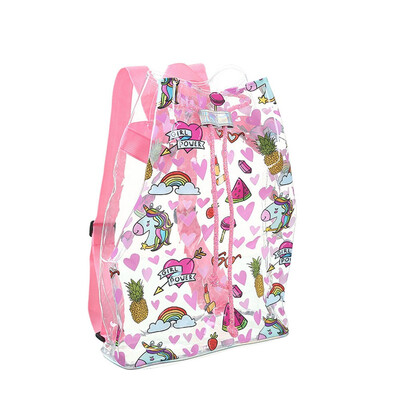 

Unicorn Pvc Unisex Backpack Clear Transparent Drawstring Bag Shoulder Rucksack