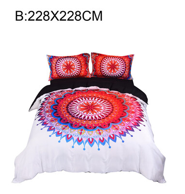 

Toponeto Three-Piece Fashion 3d Digital Printing Bedding Set Digital Printing Lining Double-Layer Duvet Suit