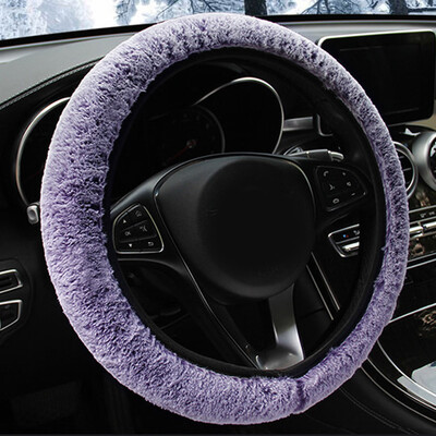 

Hot Sales Soft Imitation Rabbit Fur Fabric Car Steering Wheel Cover Winter 38cm