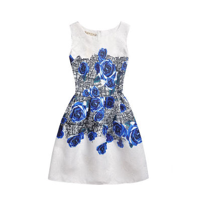 

Children Girls Princess Dress Sleeveless Kids Dresses For Girls Printed Casual Children Clothing Vestido Infantil 8-13Y