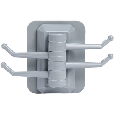 

Toponeto Rotary 4-Hook kitchen bathroom wall rack towel rack without screw&trackless