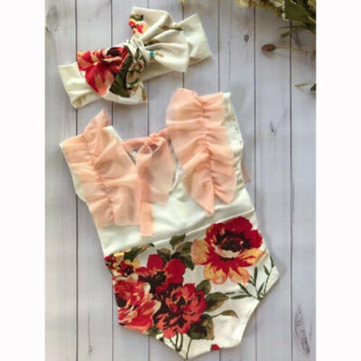 

Newborn Baby Girls Floral Clothes Sleeveless Romper Bodysuit Playsuit Outfit Set