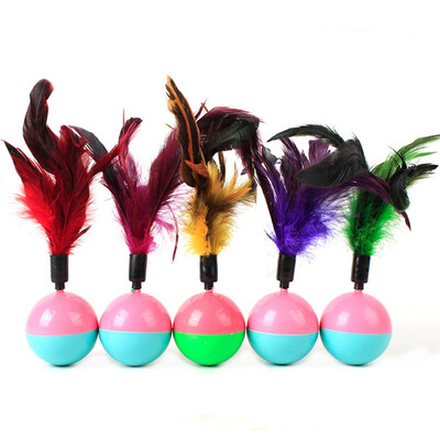 

Cat Sound Toys Ball Tumbler Feather Toy Cat Teaser Playing Ball Cat Kitten Toy Interactive Training Products Supplier 1 PC