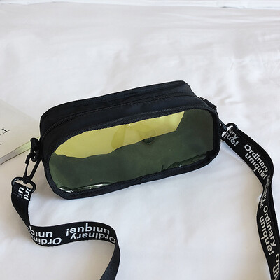 

Ins street shooting Japanese Korean version of the port wind hip hop di transparent package trend personality street shoulder slung small bag female