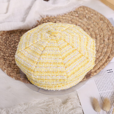 

Children Baby Hats for Girl Fashion Classic Retro Style Plaid Autumn Berets Hat