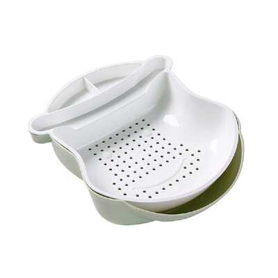 

Double Layers Snacks Fruit Plate Bowl Seeds Dish Container Storage Box with Cellphone Stand Holder for Lazy