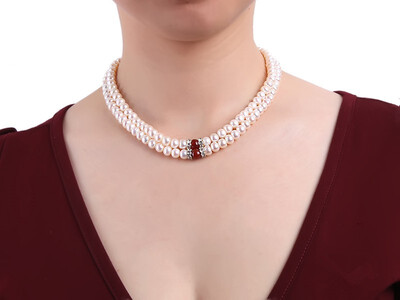 

YIAILI Double ring pearl necklace bracelet Fashion simple 8088