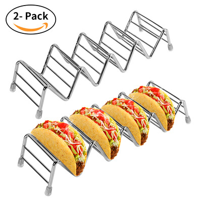

Taco Holder Set of 2 Premium Stainless Steel Taco Stand Rack for Kids Hard or Soft Shell TacosTaco Holder