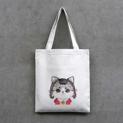 

Women Cute Cat Printing Canvas Tote Girls Casual Shoulder Bags Large Capacity Shopping Bags Handbag Bolsos Mujer YJ