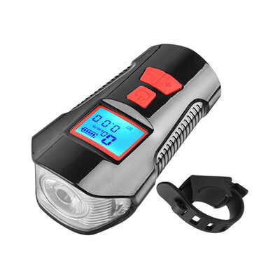 

Multifunctional Bicycle Light USB Rechargeable Waterproof Bike Computer Electric Horn Bell Handlebar Cycling Headlight