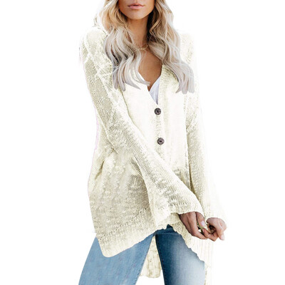 

Womens Tops Knitted Shirts Single Breasted Casual Pagoda Sleeve Jumper Cardigan