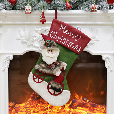 

Toponeto Candy Bag Christmas Gifts Tree Ornament Stocking Santa Claus Snowman Sock Decor