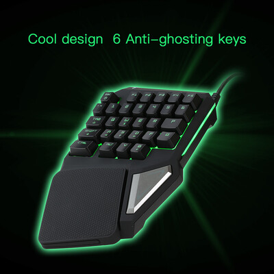

Delux T9 Pro Professional OneSingle Hand USB Wired Esport Gaming Keyboard 29 Key LED Backlit for LOL