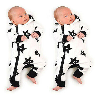 

Newborn Kids Baby Boy Stars Print Zipper Romper Jumpsuit Bodysuit Clothes Outfit