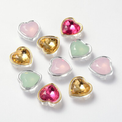 

Sew on Taiwan Acrylic Garment Accessories Mixed Style Heart Mixed Color 12x12x7mm Hole 1mm