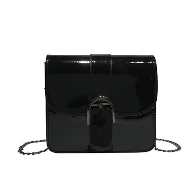 

Tailored Women Girl Fashion Patent Leather Chains Hasp Crossbody Shoulder Bag