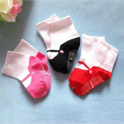 

3 Colors Newborn Unisex Anti-slip Socks Candy Socks For 6-24 Months Old Baby